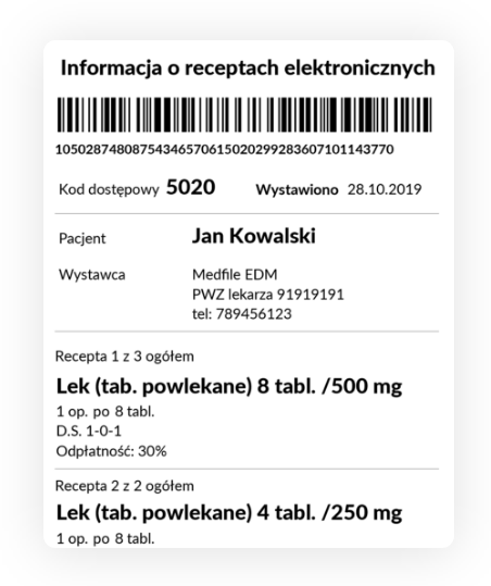 Informacja o receptach elektronicznych